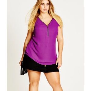 NWT City Chic zip trim top